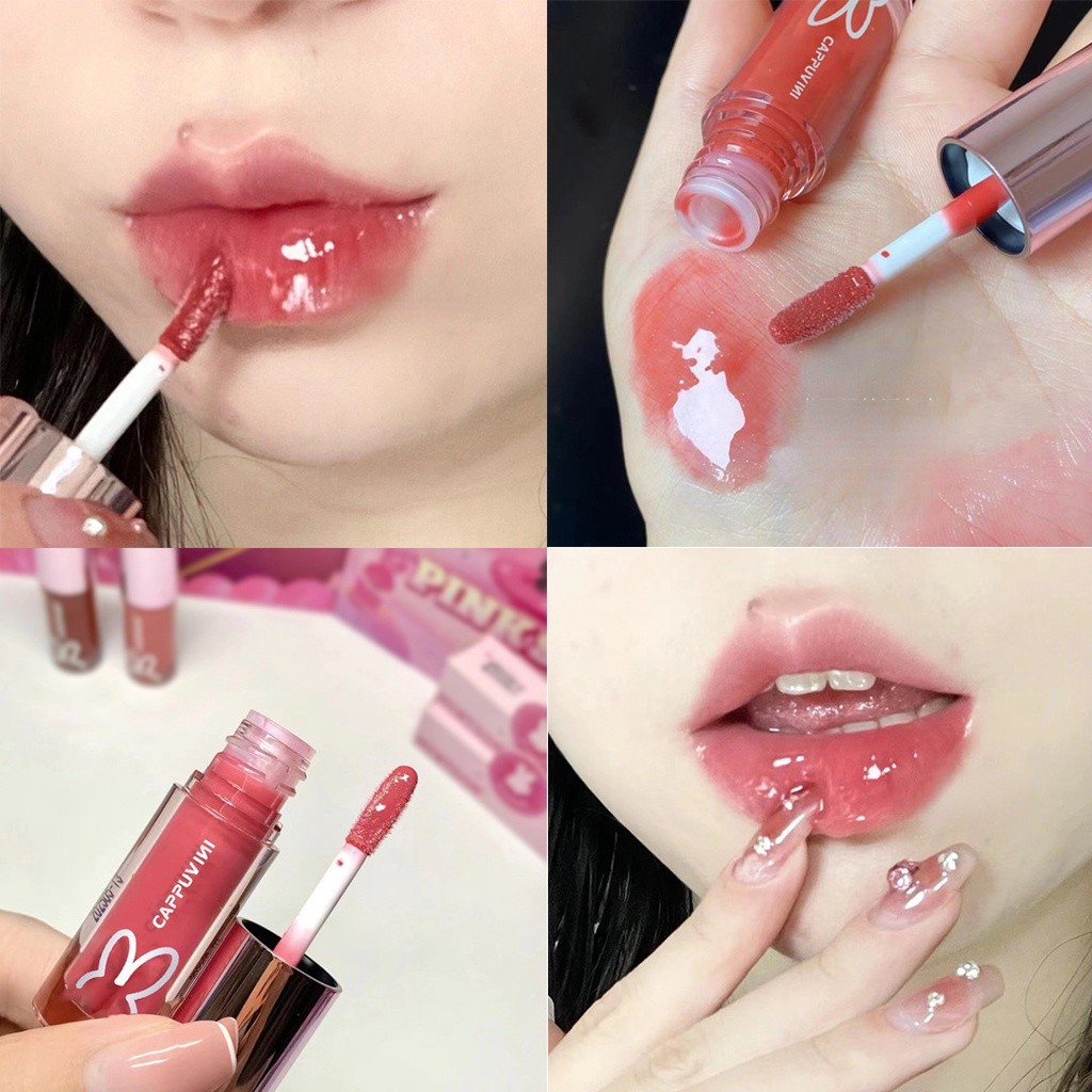 Cappuvini Pink Tube Rabbit Lip Gloss Whimsical Planet Glossy Milk Tea ...