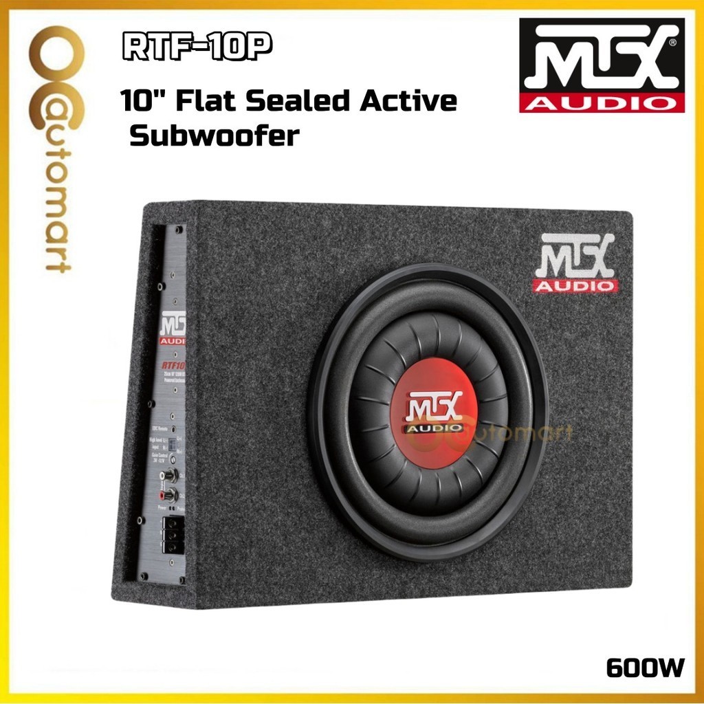 MTX Audio RTF-10P 10" Slimline Ultra Flat Active Subwoofer 25cm 600w ...