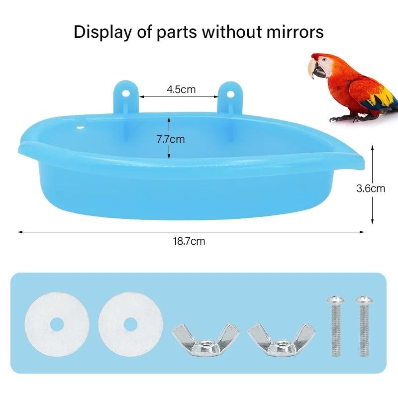 Parrot Bird Baths With Aeration Systems Reference: Bird Parrot Water Bath Tub For Pet Cage Hanging Bowl