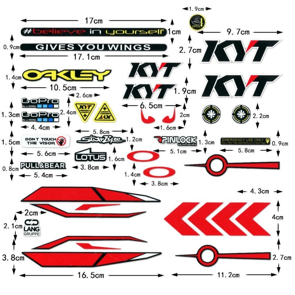 KYT SHOEI Arai motorcycle helmet stickers Reflective Waterproof and UV ...