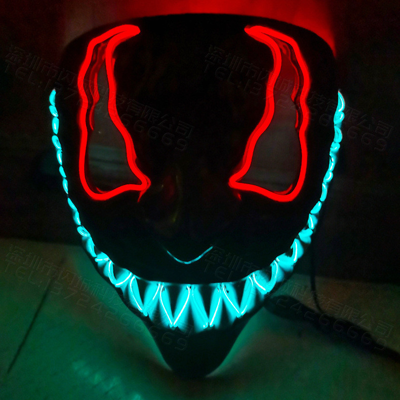 Horror Halloween GlowMasks Led Luminous Scream Venom Mask Carnival ...