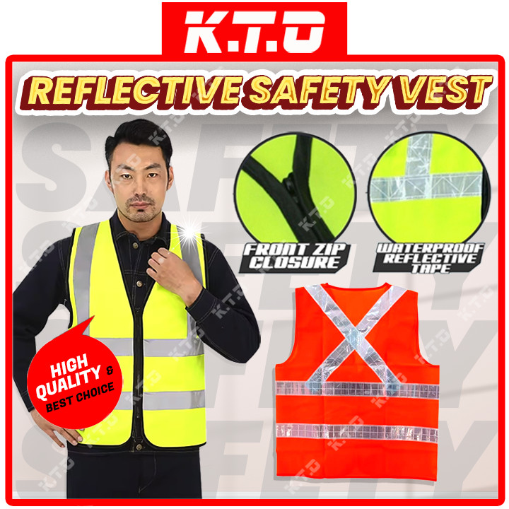 HQ450 Zip Safety Vest Visible Velcro Four Reflective Line Safety Vest ...