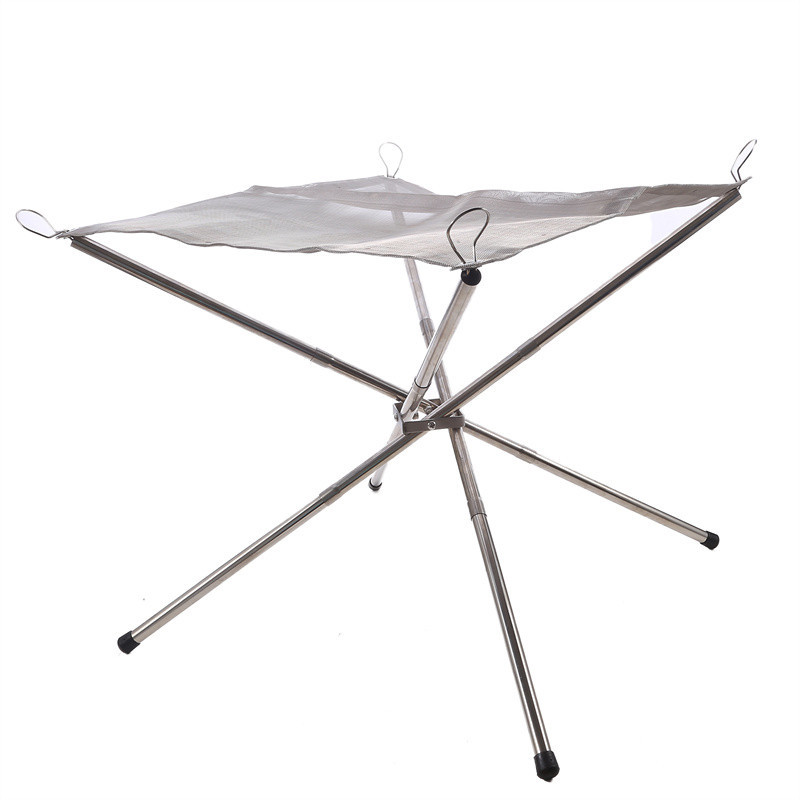Portable Outdoor Fire Pit Foldable Steel Net Fireproof Frame Burning ...
