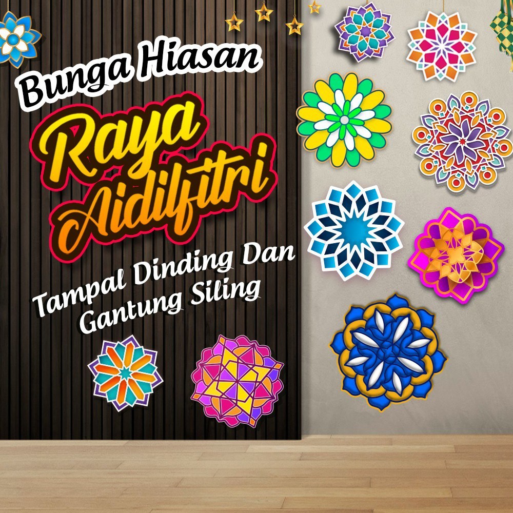 Kad tebal bunga hiasan gantung siling tampal dinding bunga sambutan ...