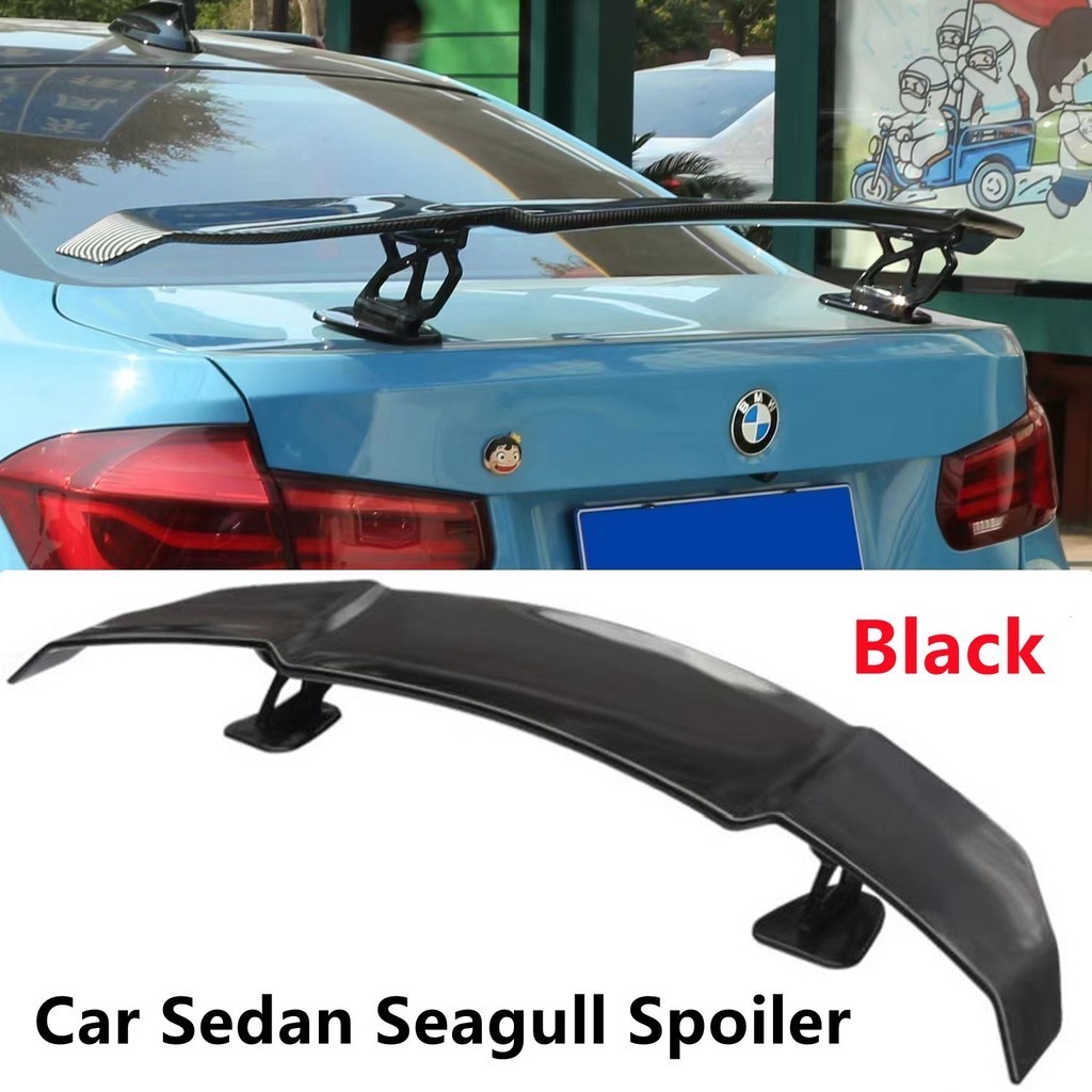 thumbnail image 2 of Universal Gloss Black V-Style Rear Trunk Spoiler – ABS Plastic, Racing Style – Fits Most Sedans 2 of 5