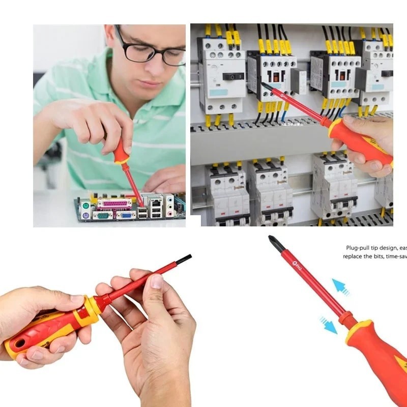 13PCS 1000V Changeable Insulated Screwdriver Set And Magnetic Slotted ...