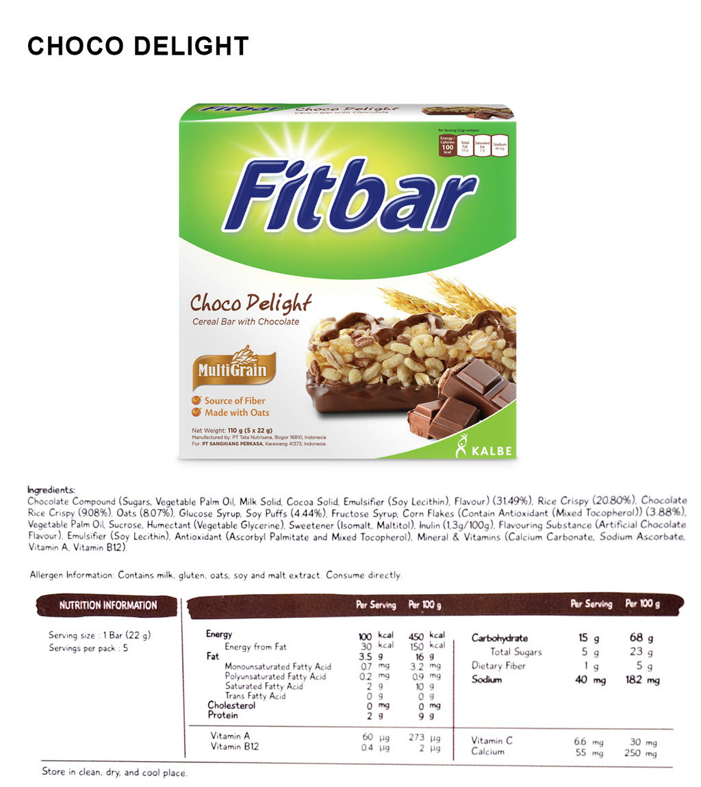 FITBAR Healthy Snack 1 5 Bar, Low Calorie, Multigrain Cereal bar