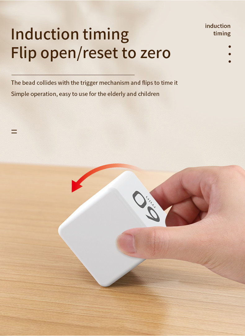 Digital Countdown Cube Timer Adjustable Sound & Vibration Rotation ...