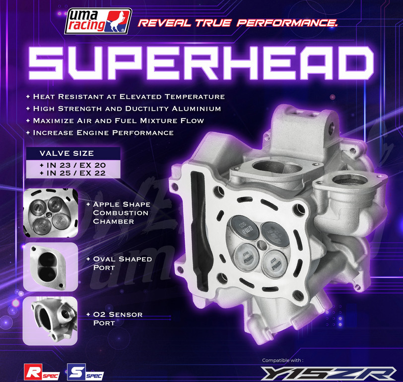 SUPERHEAD SUPER HEAD FULL KIT UMA RACING [ 20/23MM & 22/25MM ] Y15ZR ...
