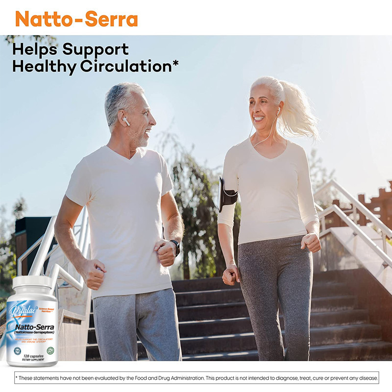 Natto-Serra Supplement – Nattokinase & Serrapeptase For Heart & Cardiovascular Health, Immune Support – Pslalae