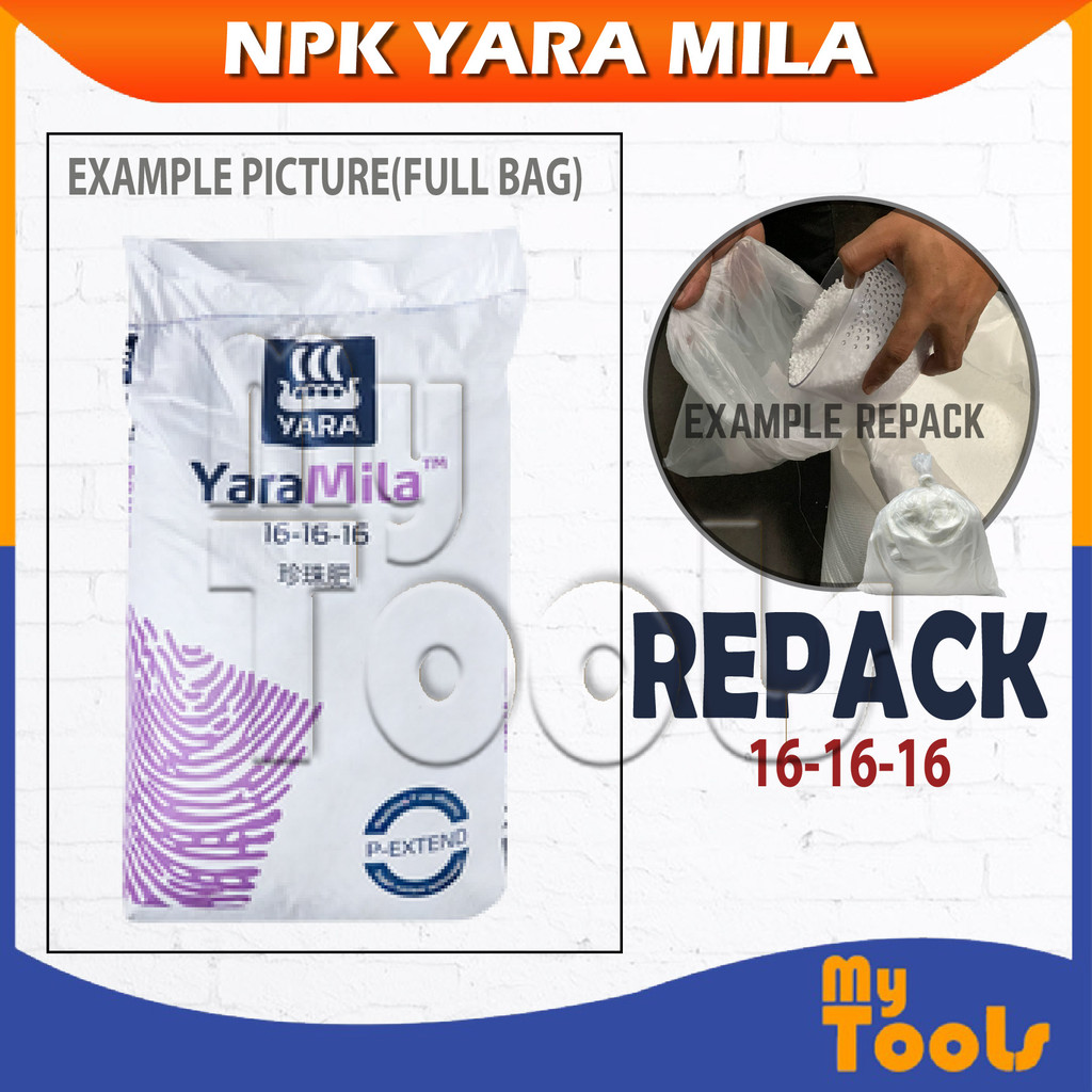 (REPACK) Mytools NPK YaraMila 16-16-16 1KG 2KG 5KG Compound Fertilizer ...