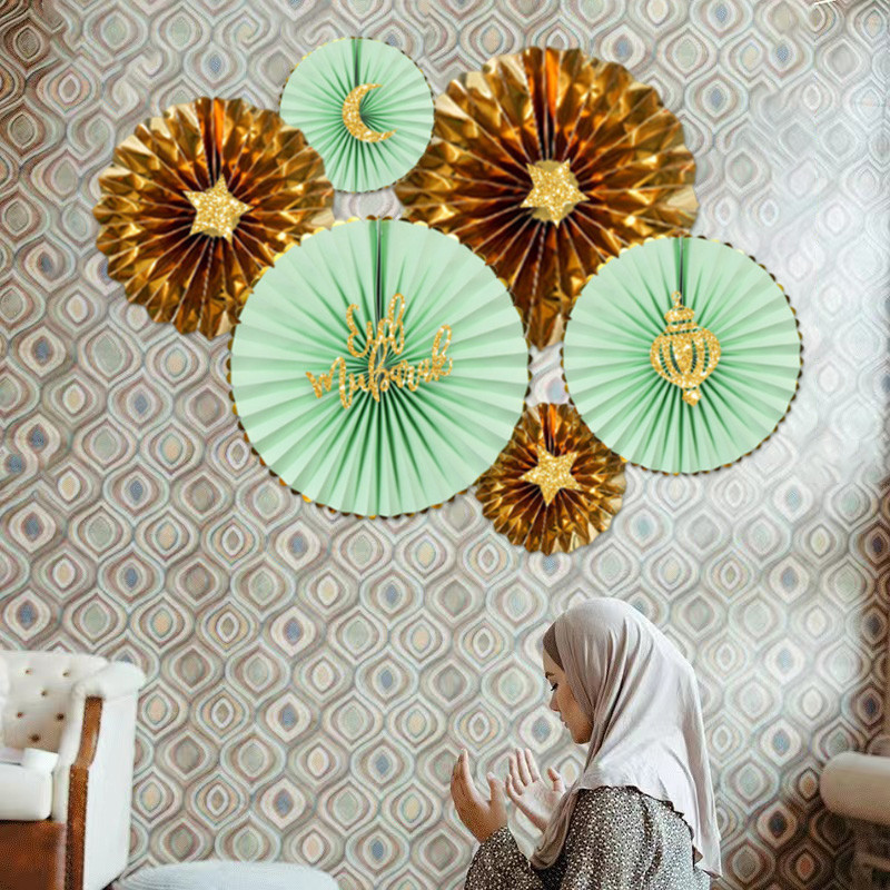 2026 Raya Decoration Backdrop Eid Mubarak Paper Fans Ramadan Party ...