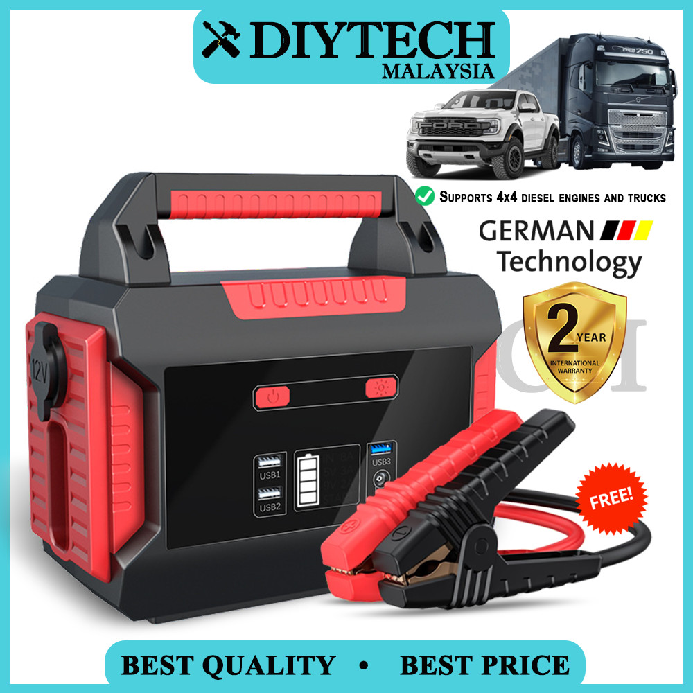 DIYTECH Heavy Duty 24V Lorry Jump Starter Car Jumper Portable Jump ...