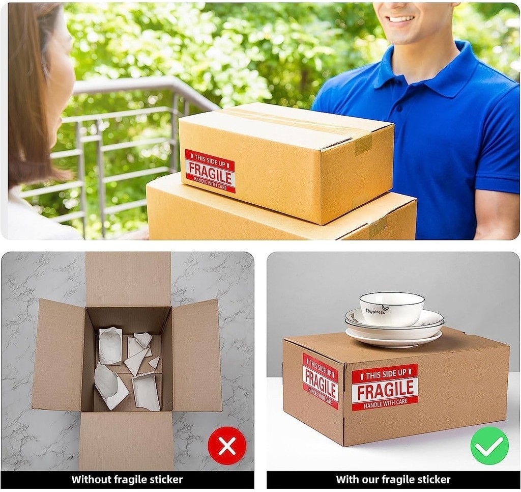 300pcs Fragile Sticker Roll 90X50mm 50x76mm | Shopee Malaysia