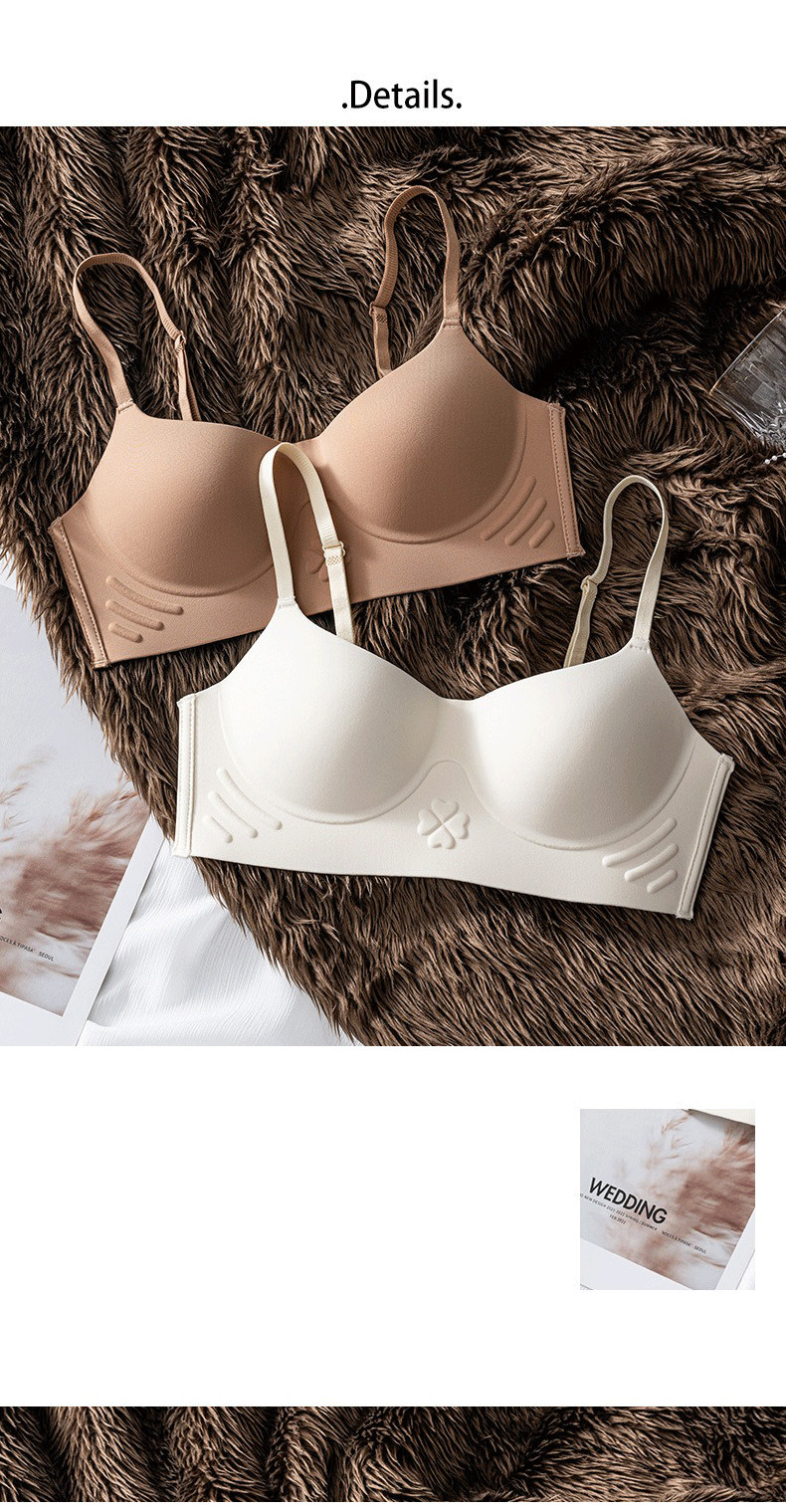 Thin seamless bra No rim push up bra One piece underwear Soft Support ...