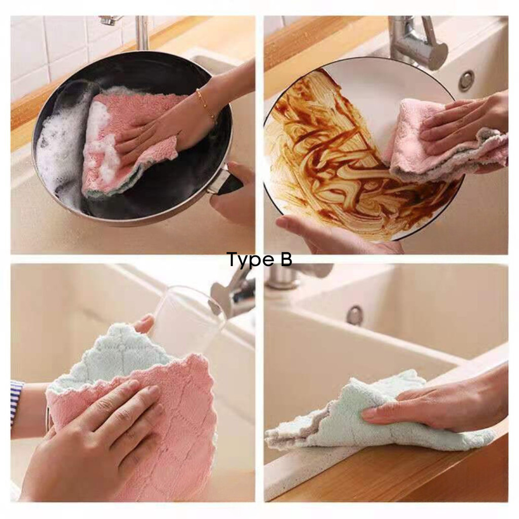 Realeos Kitchen Towel Microfiber Kain Lap Super Absorbent Kitchen Rag ...