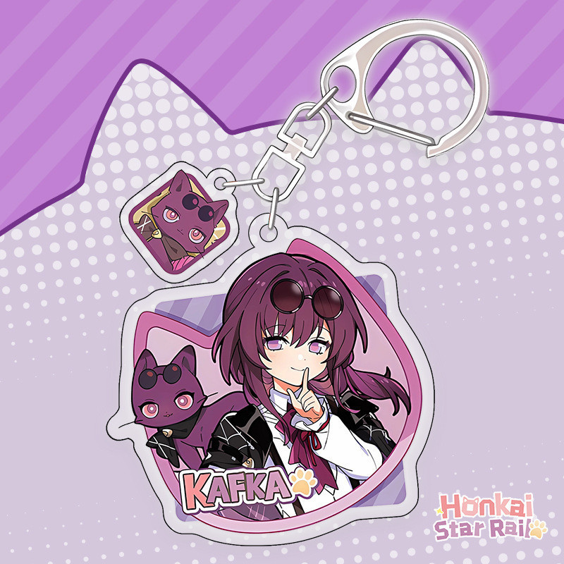 Honkai Star Rail Keychain acrylic stand Badge Kafka Jing Yuan Silver ...