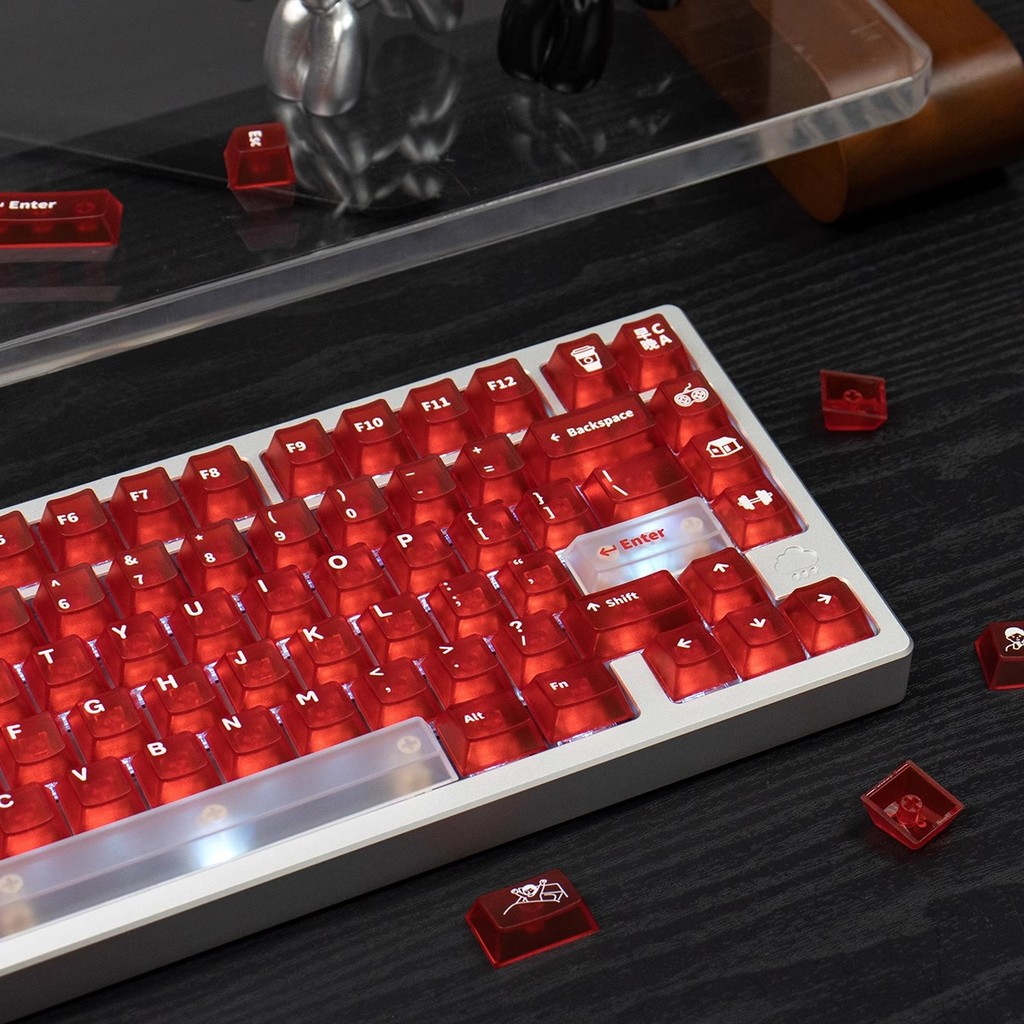 Multi-color Foggy Transparent Keycaps PBT/ PC RGB Shine Through custom ...