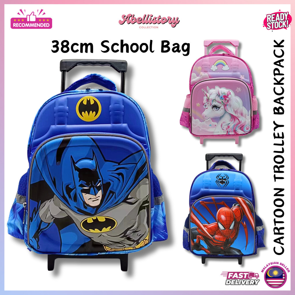 39cm Cartoon School Backpack Kids Waterproof Bagpack Beg Sekolah ...