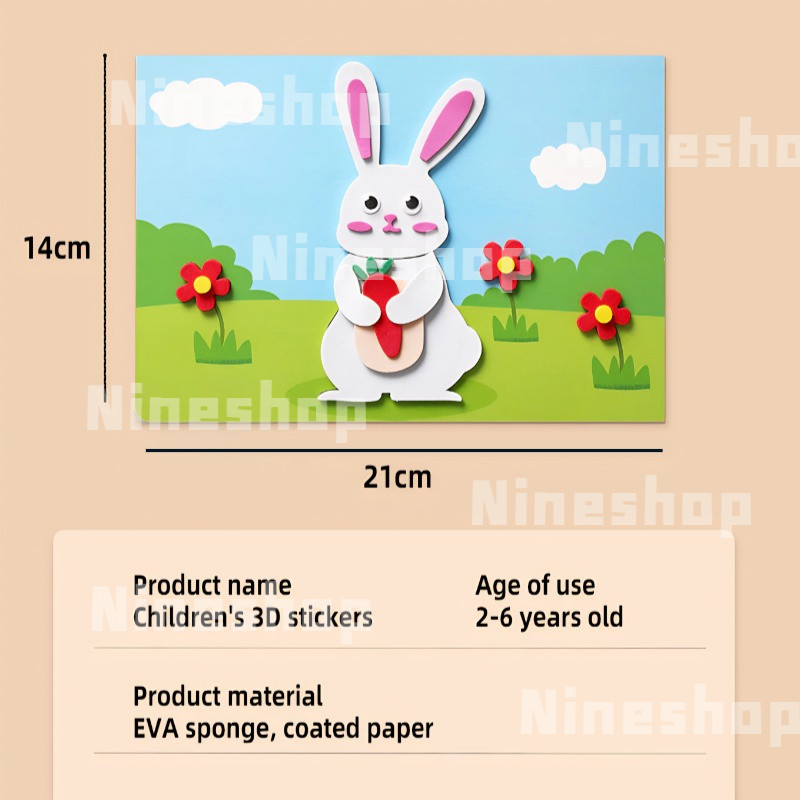3D EVA Foam DIY Sticker Art Craft Kits For Kids Cute Cartoon Montessori ...