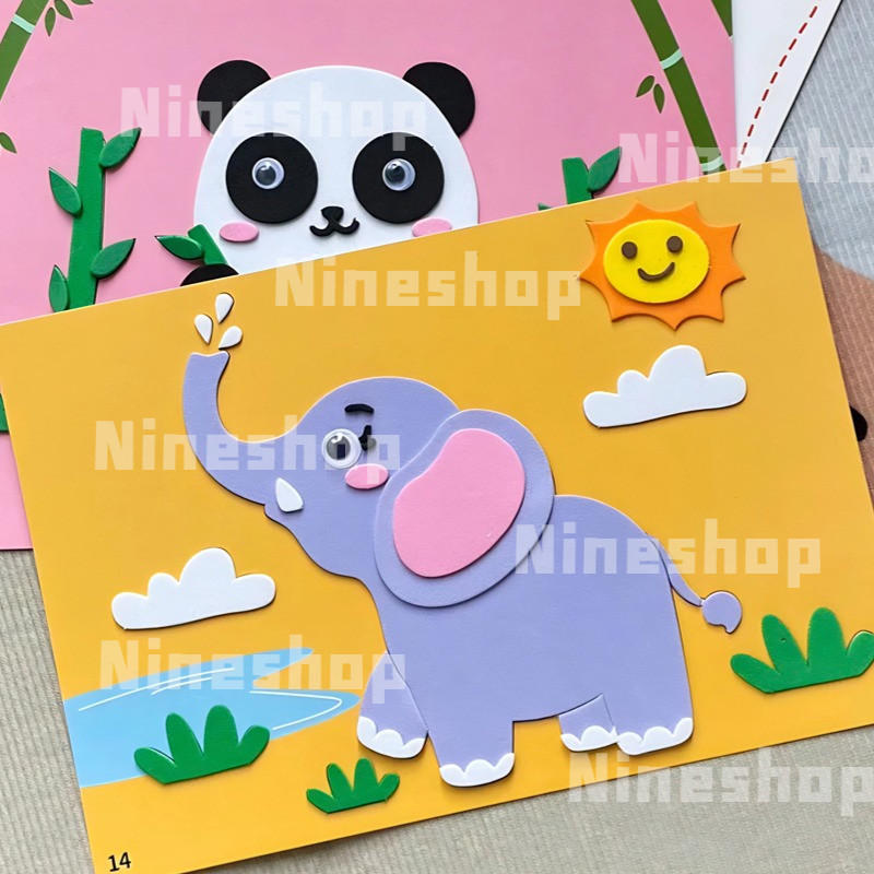 3D EVA Foam DIY Sticker Art Craft Kits For Kids Cute Cartoon Montessori ...