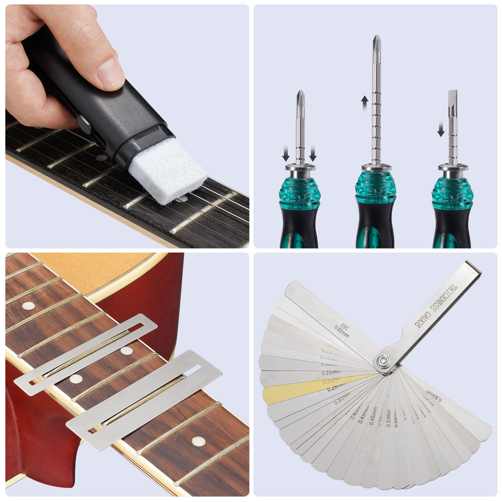 LEKATO 72Pcs Guitar Tool Kit Professional Guitar Repairing Maintenance ...