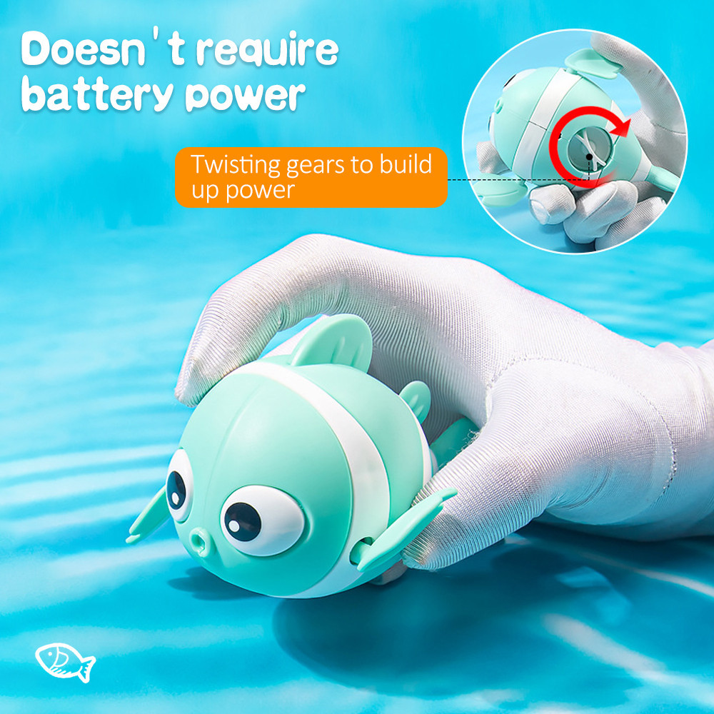 BEVAVAR Clown Fish Baby Bath Toys Fish Clockwork Swimming Toys For Kids ...