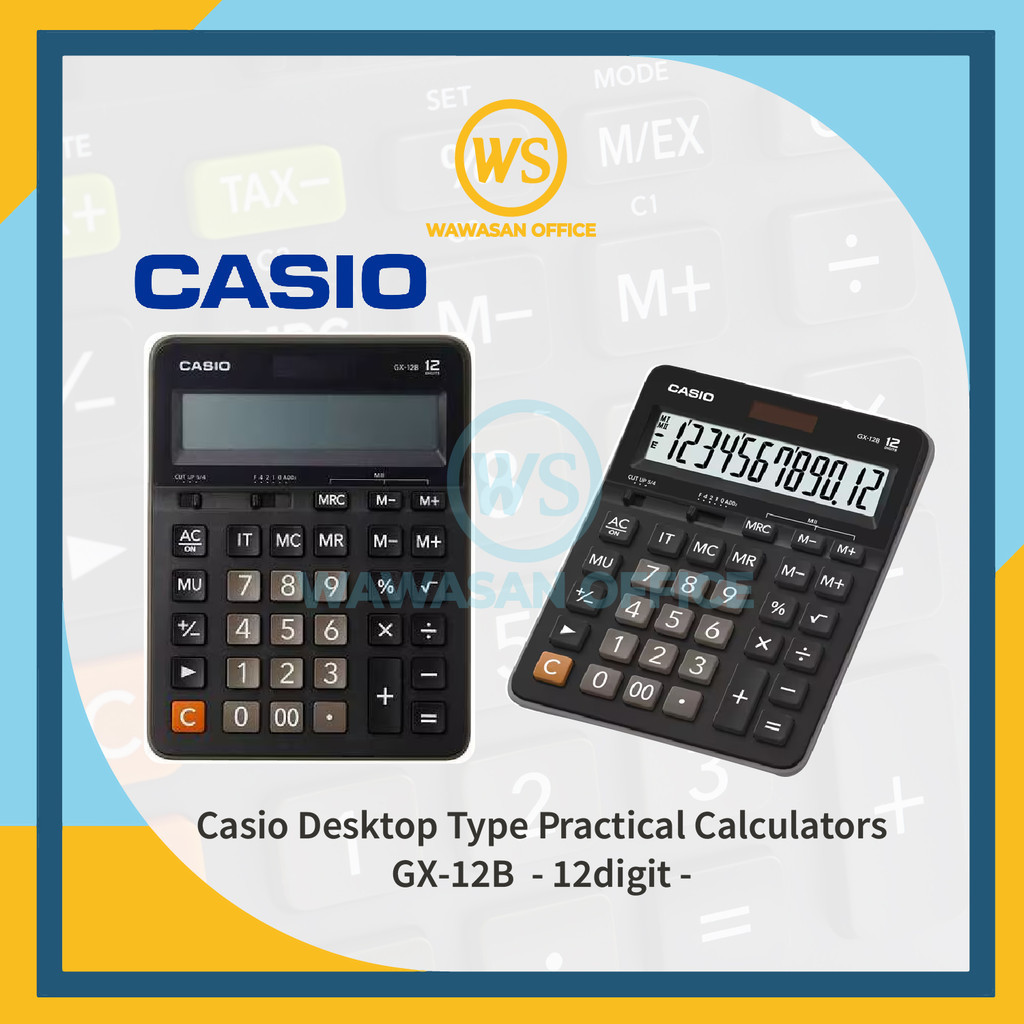 Casio GX12B / Casio Calculator 12 Digit / Big Calculator Big Screen