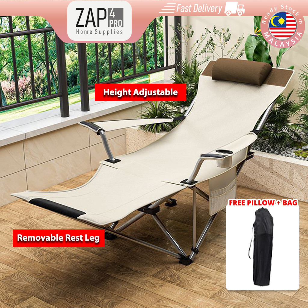 Reclining Camping Chair With Leg Rest Folding Recliner Lazy Chairs