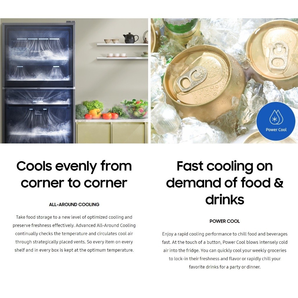 Samsung 404L Bespoke Top Mount Freezer Inverter Smart Refrigerator