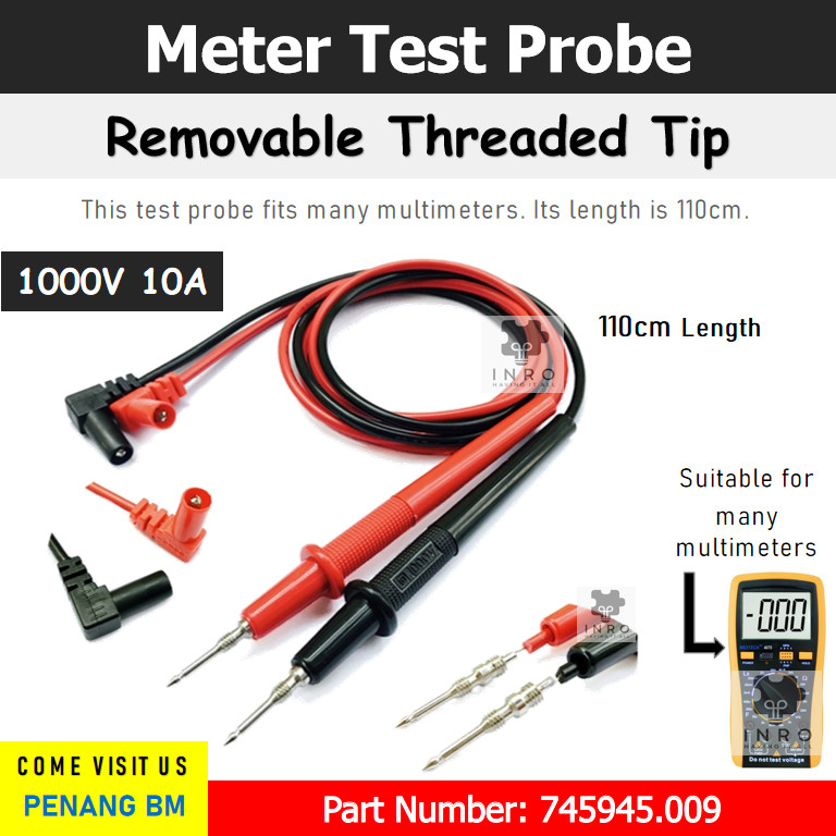 [Removable Threaded Tip] Multimeter Test Lead, Low Cost DMM Test Lead ...
