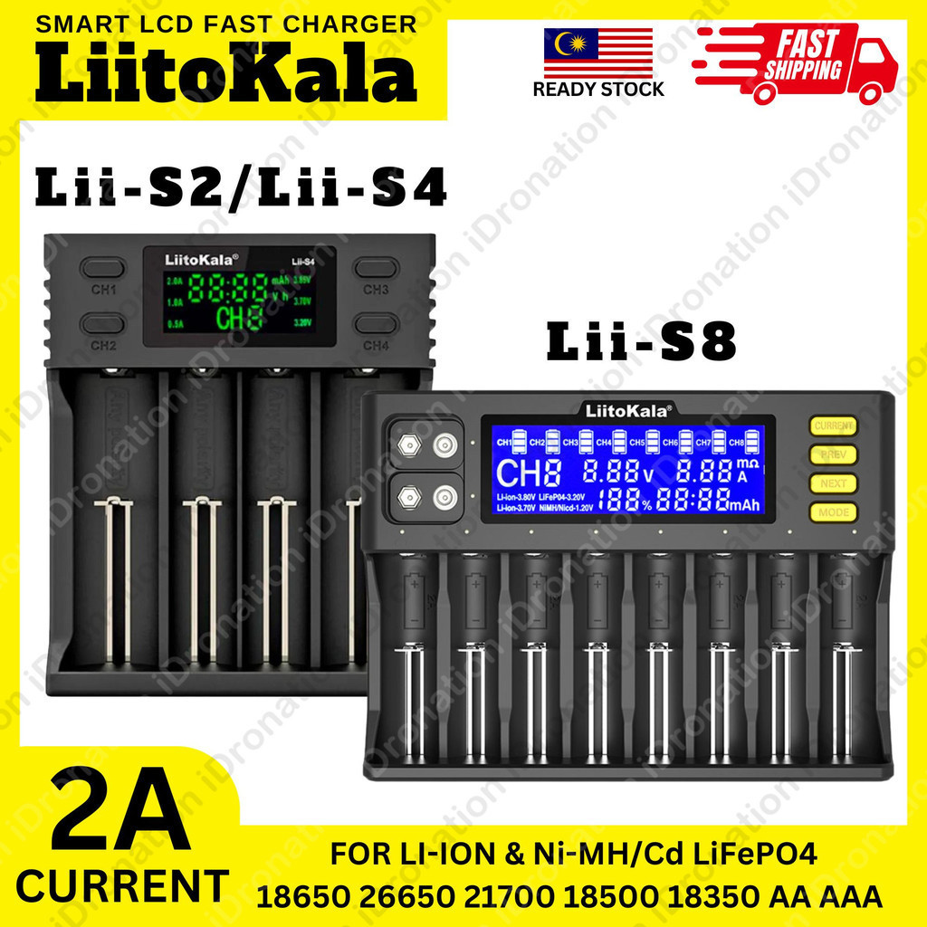 LiitoKala Lii-S2 Lii-S4 Lii-S8 Lii-S12 USB 5V DC Adapter Smart LCD ...