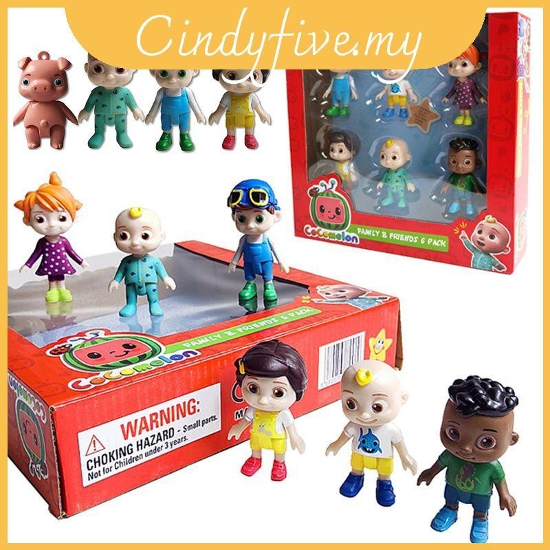& Cocomelon Family Friends 6 Pack Jj Figure Play Set Toy Cake ...