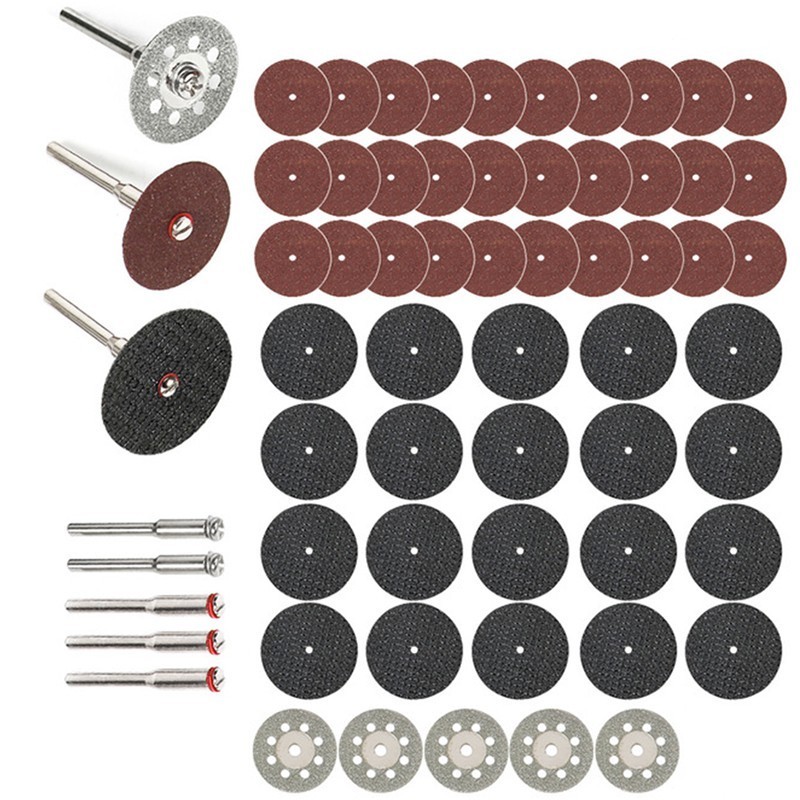 【hrdeal】 60pcs Diamond Cutting Disc Sanding Wheel Saw Cutter Rotary 