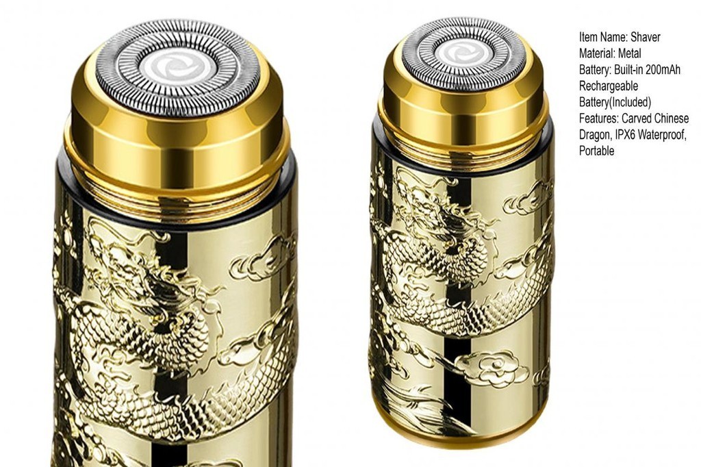 Wet Dry Use Electric Razor Portable Usb Shaver Dragon Carved Electric ...