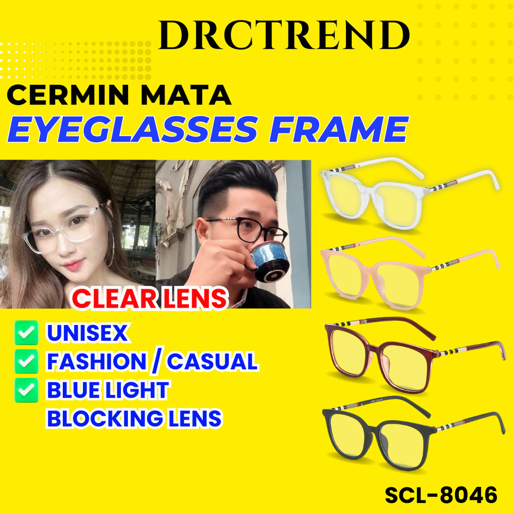 Cermin Mata Perempuan Glasses Frame Blue Light Blocking Glasses Eyeware ...
