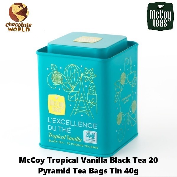 McCoy Tropical Vanilla Black Tea 20 Pyramid Tea Bags Tin 40g | Shopee ...