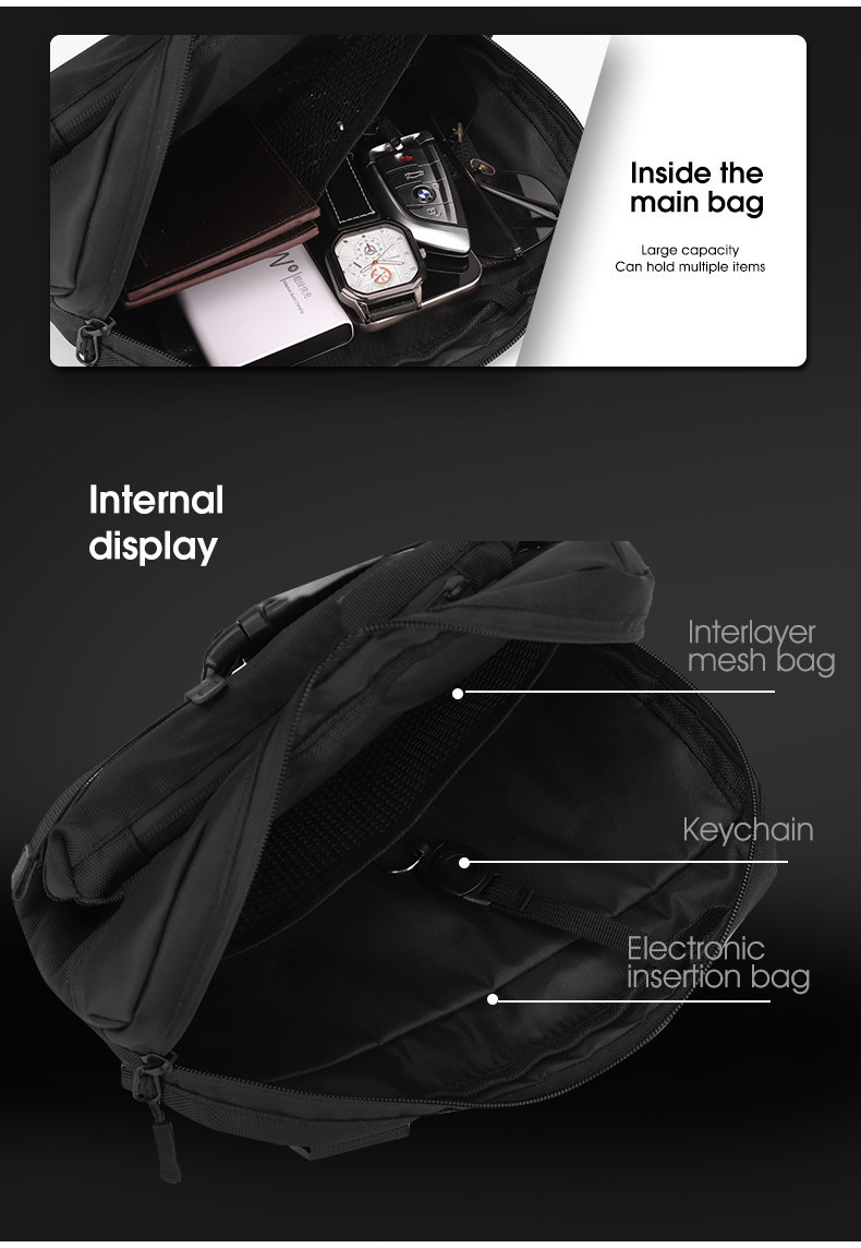 LABER LEE Crossbody Bag for Men Multi Compartment Water-Resistant ...
