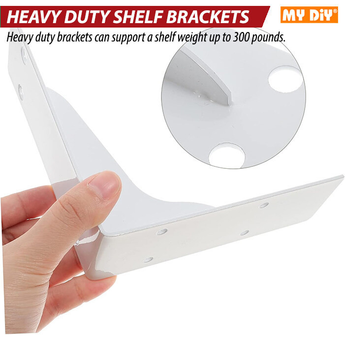 MYDIYHOMEDEPOT - 2PCS 2.0MM HEAVY DUTY L BRACKET WALL MOUNTED SHELF ...