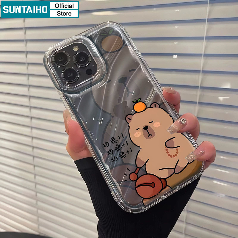 Suntaiho Funny Casing Wooden Fish Capybara Pattern Phone Case for ...