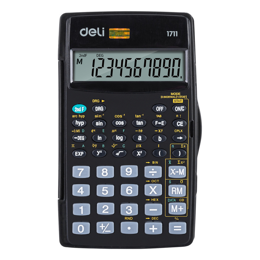 Deli 56 Functions Scientific Calculator Single Line Display 10 Digits ...