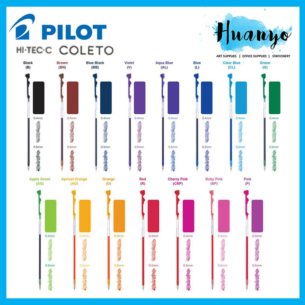 Pilot High-Tec-C Coleto 3 Multi Colour Ink Gel Pen / Ink Refill (0.4MM ...