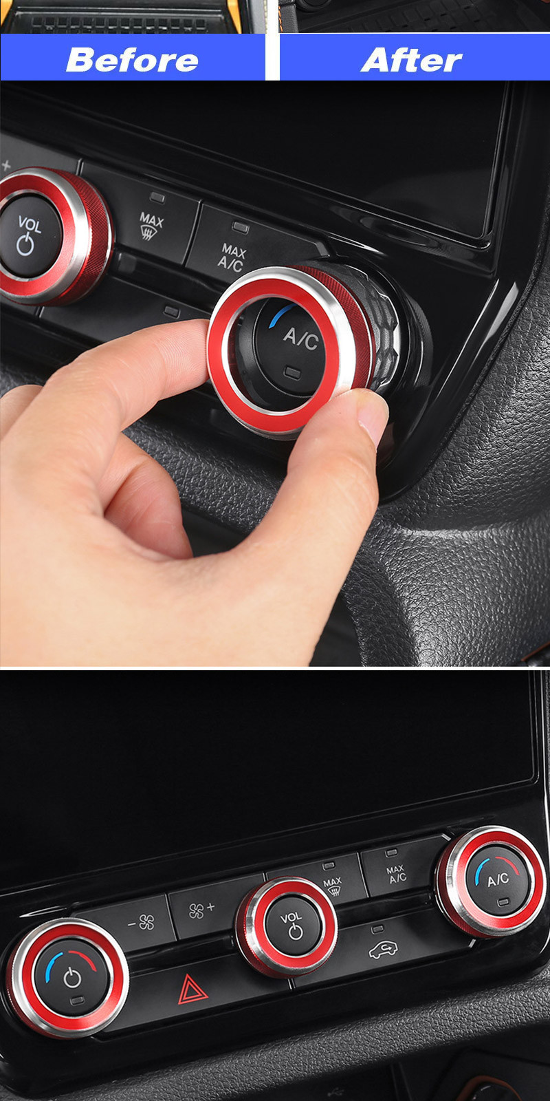 Car Stainless steel Air Conditioning volume control Knob For Ford ...