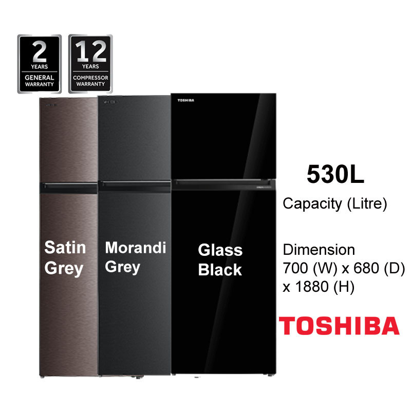 Toshiba 530L Refrigerator 2 Door/Peti Ais 2 Pintu Inverter (GR-RT624WE ...