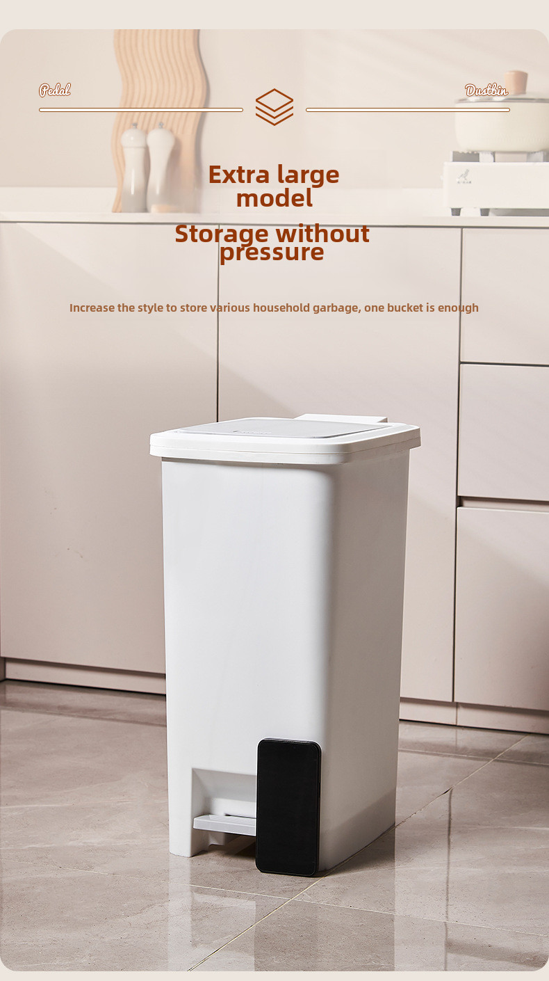 Trash Can Household Large Size Pedal Kitchen with Lid High-End Trash