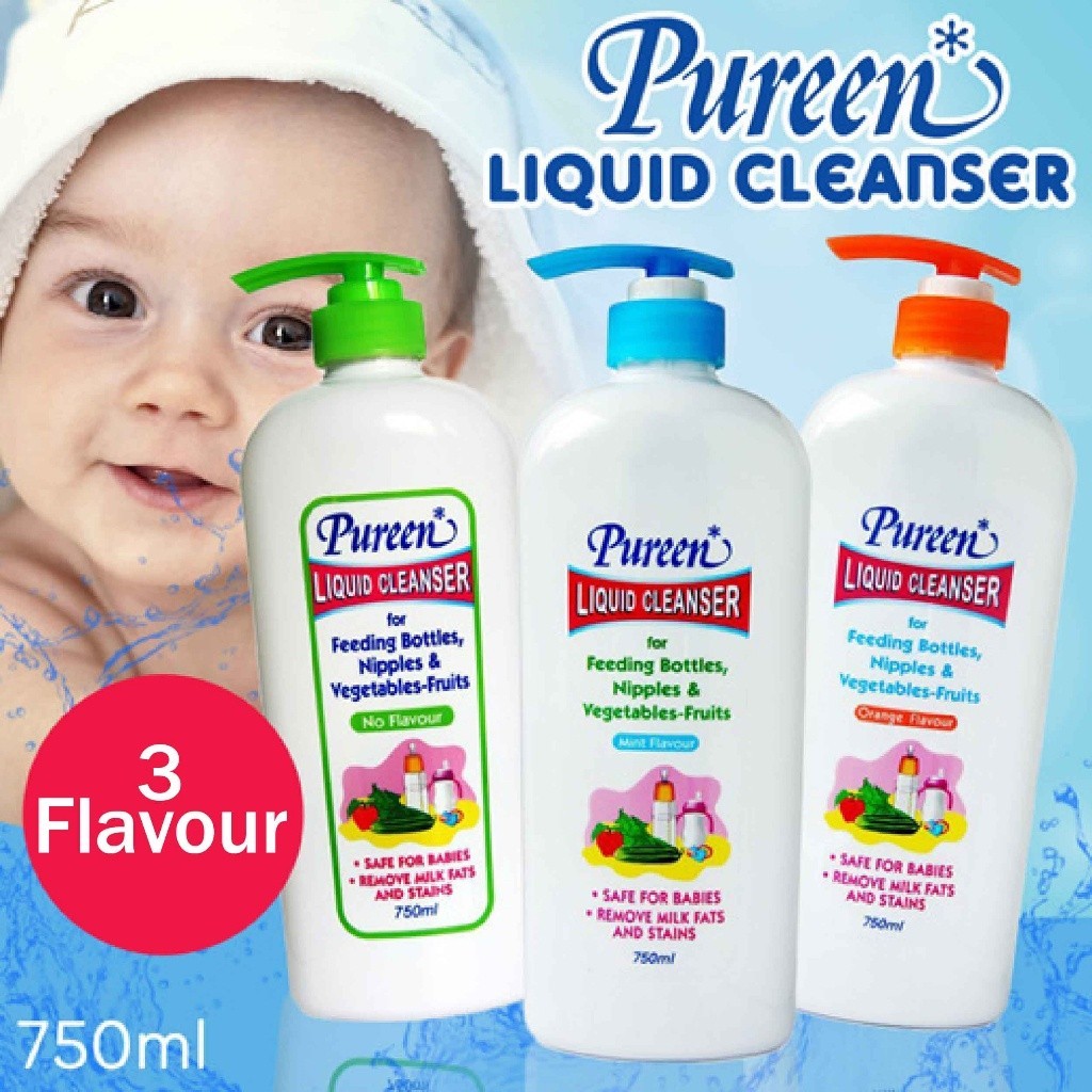 Pureen Liquid Cleanser 550 / 600 ML Mint / Orange / No Flavour Washing ...