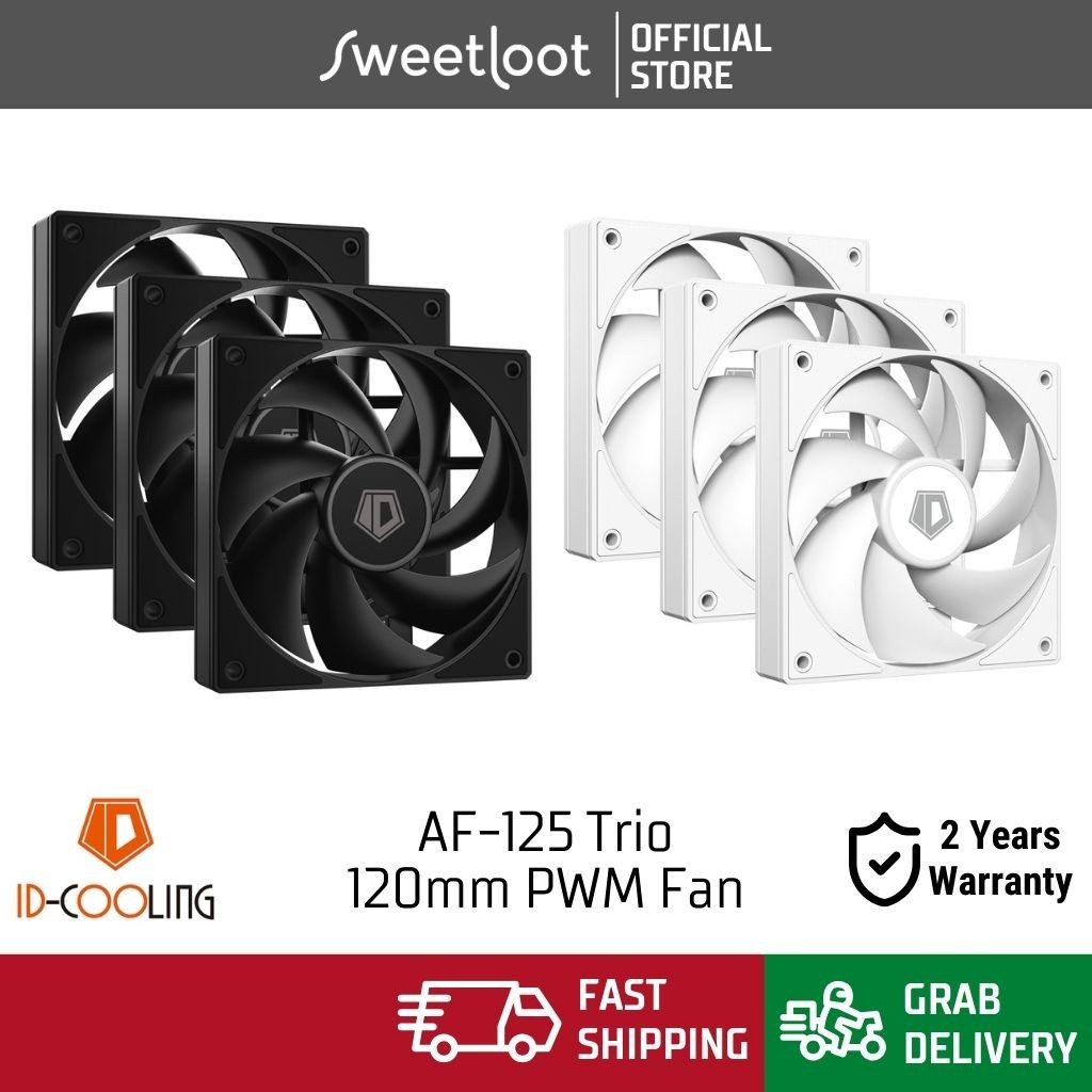 ID-Cooling AF-125 Trio 120mm PWM Fan Triple Pack 12CM Daisy Chain All ...