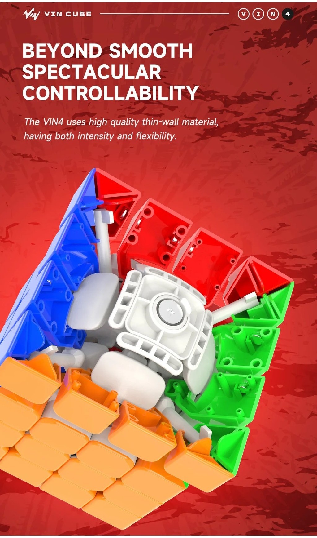 Vin Cube 4x4x4 Magic Cubes Magnetic UV Stickerless Toys For Children ...