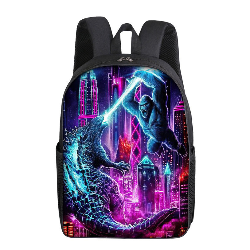New Godzilla Cartoon Anime 16 inch Backpack Dinosaur Monster Print ...