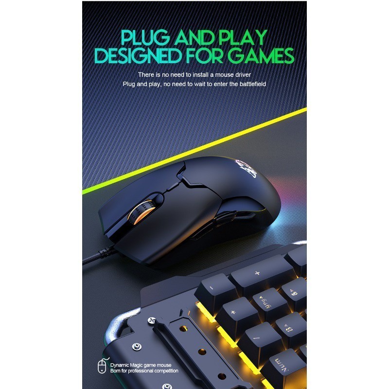 Wired 7-Button Gaming RGB Backlight Mouse JXCM6 Macro Programming Press ...